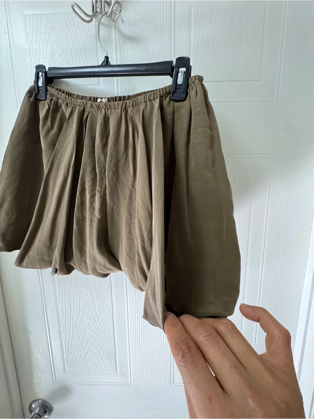J. Crew Olive Bubble Hem Skater Skirt